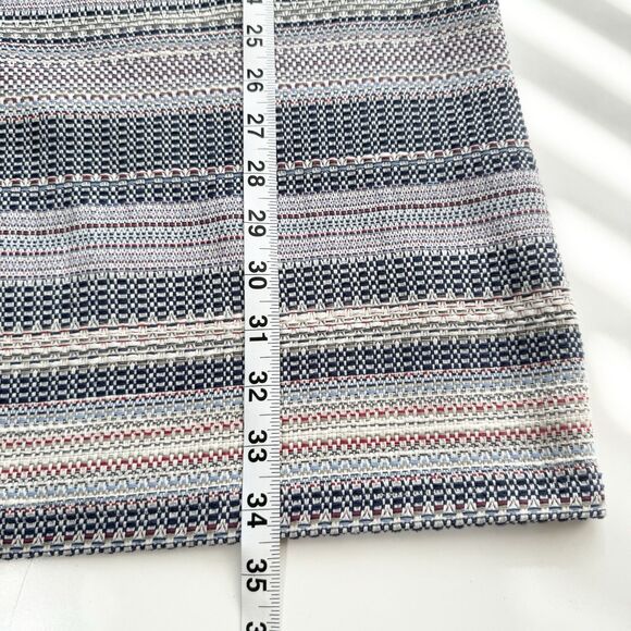 Lilla P Tweed Striped 3/4 Sleeve Shift Dress Lace-up Detail Size L - Picture 9 of 10